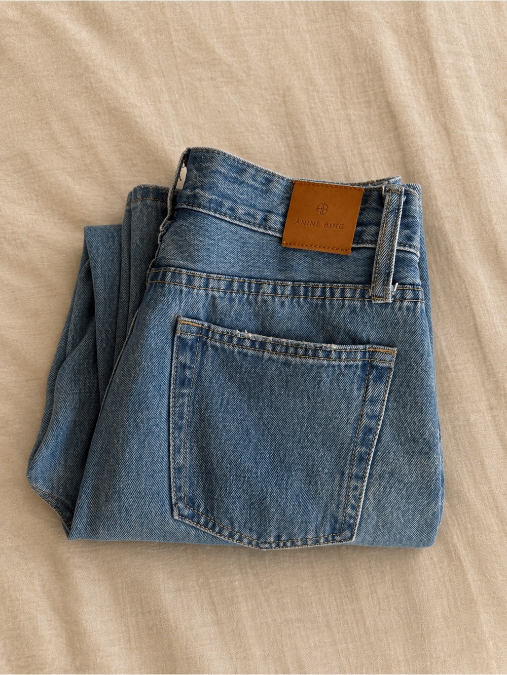 Anine Bing Light Blue Straight-Leg Jeans - Picture 6 of 7